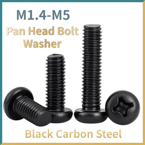 Pcs Pwm Black Carbon Steel Cross Phillips Pan Round Head