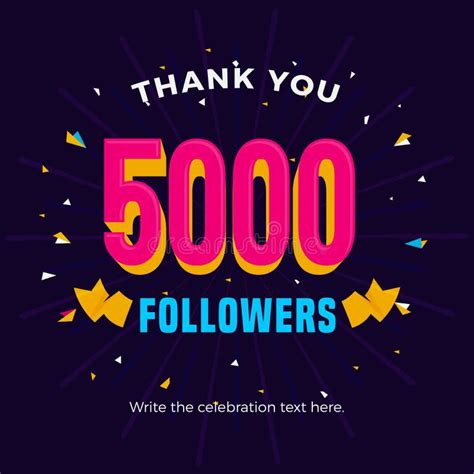 5000 Followers Card Banner Post Template For Celebrating Many Followers