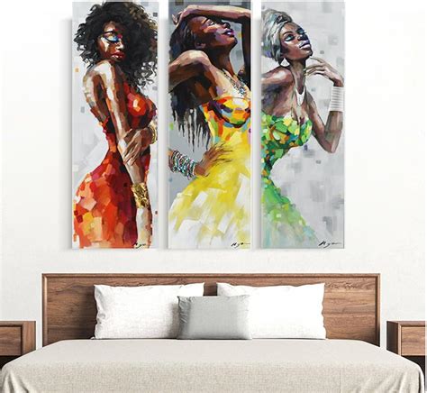 Artinme Framed African American Black Art Dancing Black Women In Dress