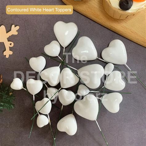 Contoured Heart Toppers White Colorz Lk The Decor Store Sri Lanka