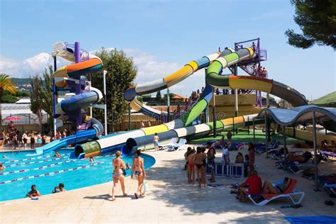 Slides At Illa Fantasia Barcelona S Water Park Editorial Photography