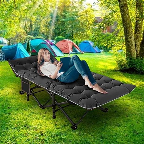 Ficisog Adult Outdoor Folding Bed Portable Folding Camping Cots With