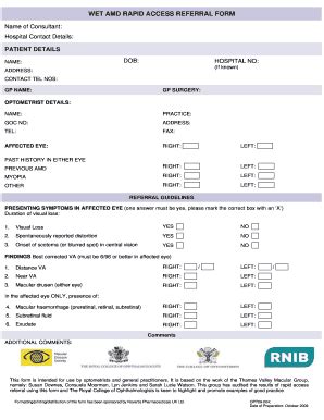 Wet Amd Rapid Access Referral Form Fill And Sign Printable Template