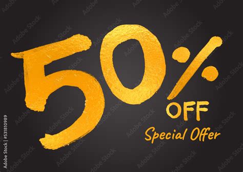 special offer gold lettering numbers brush drawing hand drawn