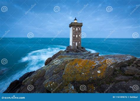 Kermorvan Lighthouse, Le Conquet, Bretagne, France Royalty-Free Stock ...