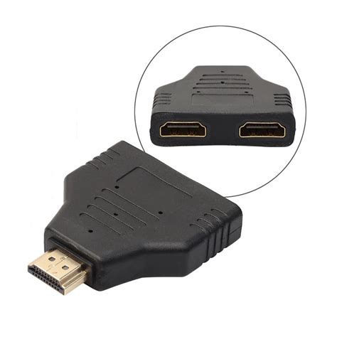 1080P 1 in 2 HDMI Adapter Splitter HDMI Male to HDMI 2 Female Onversion ...