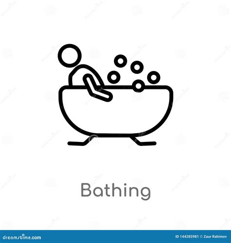 Outline Bathing Vector Icon Isolated Black Simple Line Element