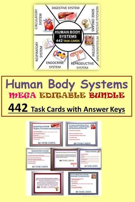 Human Body Systems Task Cards Mega Editable Bundle Bts Task Cards