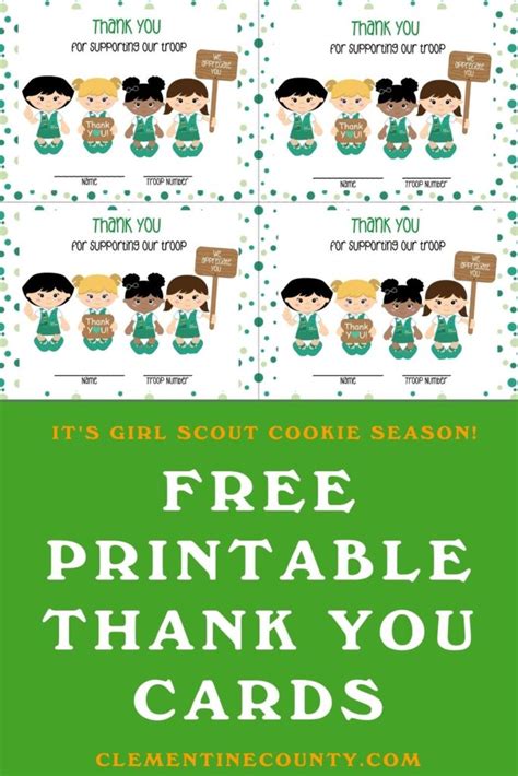 Free Thank You Cards For Girl Scouts Clementine County