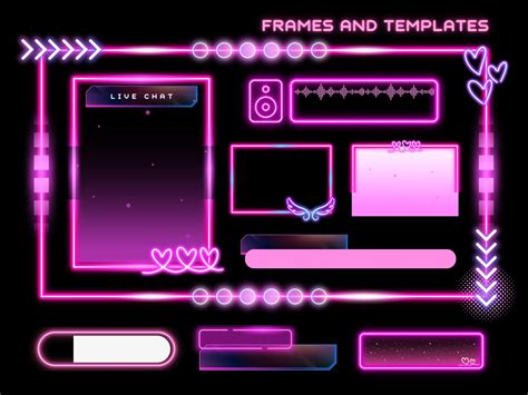 Neon Pink Stream Overlay For Gamer Girl Neon Purple Stream Overlay Pink