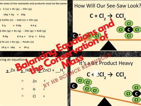 Balancing Equations And The Conservation Of Mass Teaching Resources