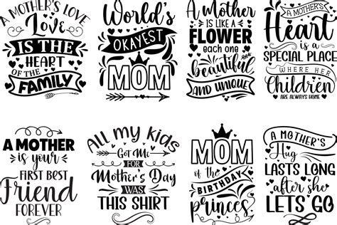 Mothers Day Quotes Lettering Bundle T Shirt Design 20603574 Vector