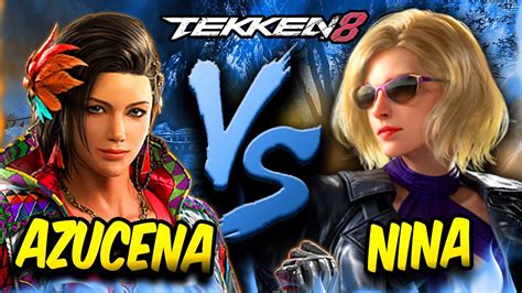 Crazy Ranked Gameplay Tekken Cbt Nina Williams Vs Azucena Youtube