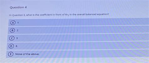 Solved Question 1 3 Points Given The Following Balanced