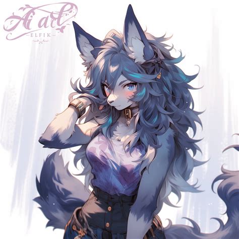 amainjio Draw in anime style. A humanoid she-wolf by AiArtElfik on ...