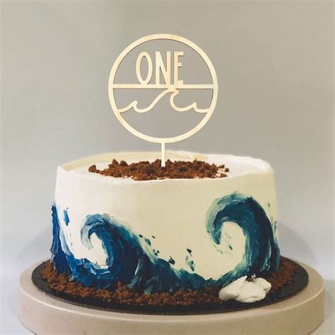 Wave Surf Cake Topper Beach Themed Cake Topper Wave Theme Birthday