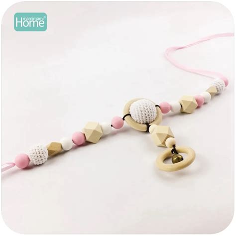 Mamimamihome Baby Wooden Toy Crochet Bead Nursing Neclace Pram String