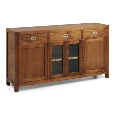 Buffet En Bois Massif De Mindy 4 Portes 3 Tiroirs Orka 160cm à Prix