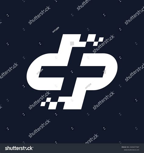 Abstract Technology Letter D P Logo Stock Vector Royalty Free