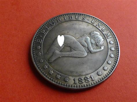 1881 Hobo Dollar Coin Sexy Naked Girl Assuming The Position Mature Content Etsy