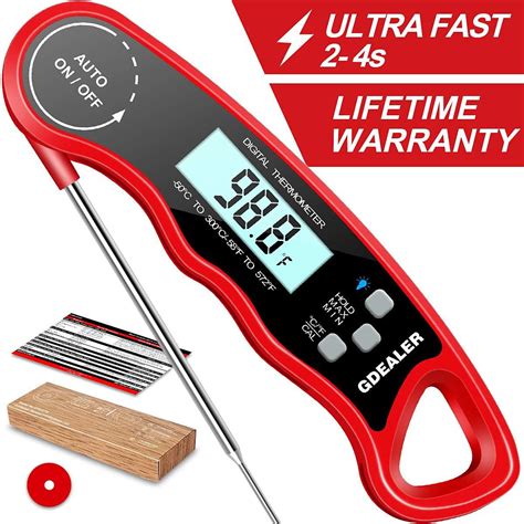 Gdealer Dt09 Waterproof Digital Instant Read Meat Thermometer With 46