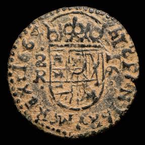 1664 16 Maravedis Philip IV S Levogiras Sevilla Mint 25 Mm 3