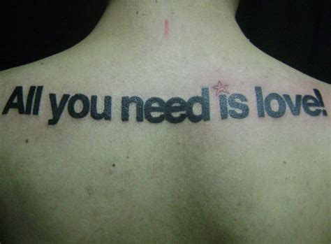 All You Need Is Love Tattoo On Back Tattooimagesbiz