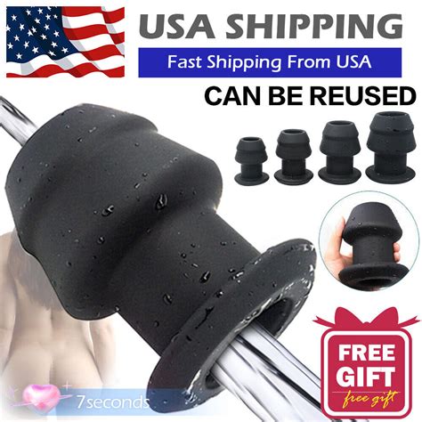 Hollow Prostate Anal Butt Plug Massager Large Dildo Tunnel Probe Sex