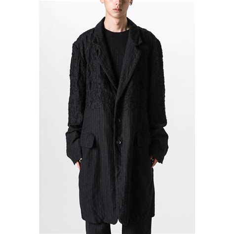 ヌード マサヒコマルヤマ nude masahiko maruyama OVERSIZED LONG JACKET Black Stripe FASCINATE