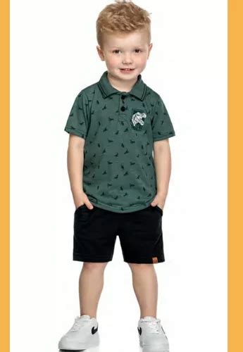 Conjunto Infantil Menino Estampado Dinossauro T Rex Elian