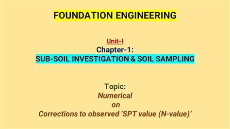 Numerical On Corrections To Spt Value N Value Youtube