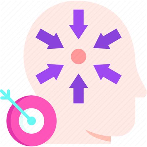 Concentration Mind Focus Human Head Target Attention Icon