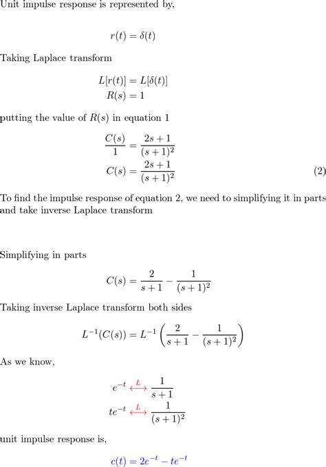 Impulse Response Equation