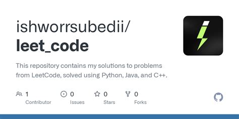 Github Ishworrsubedii Leet Code This Repository Contains My