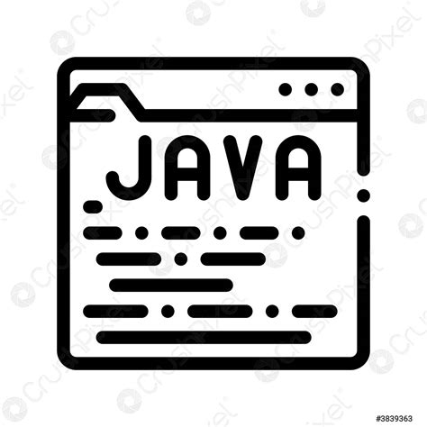 Coding Language Java System Vector Thin Line Icon Stock Vector