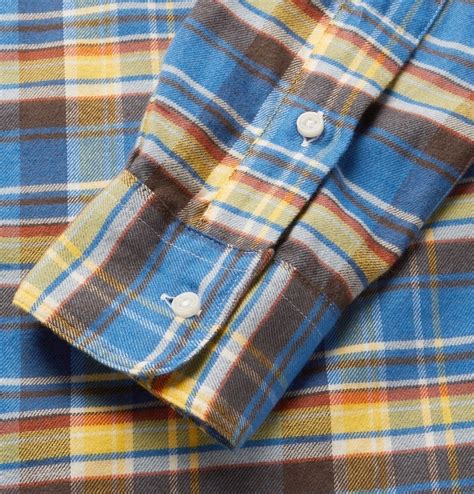 Gitman Vintage Slim Fit Button Down Collar Checked Brushed Cotton