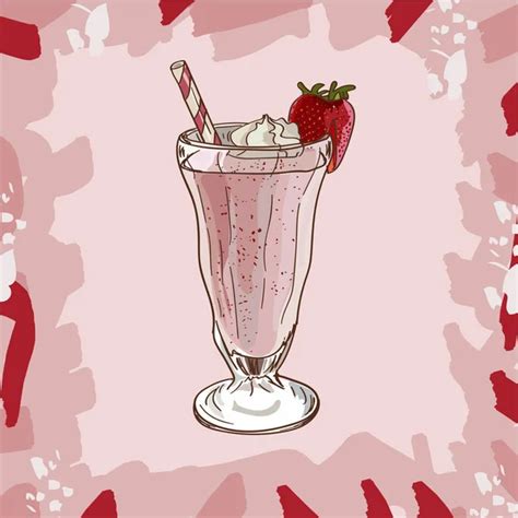 Strawberry Vanilla Chocolate Milkshake Set Recipe Menu Element For Cafe Or Restaurant With