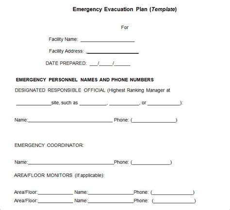 4 Emergency Evacuation Plan Template Word PDF Google Docs Apple