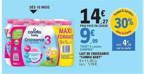 Promo Lait De Croissance Candia Baby Chez E Leclerc Icatalogue Fr