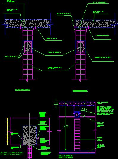 Detalle Constructivo De Muro De Ladrillo En Autocad Librer A Cad Hot