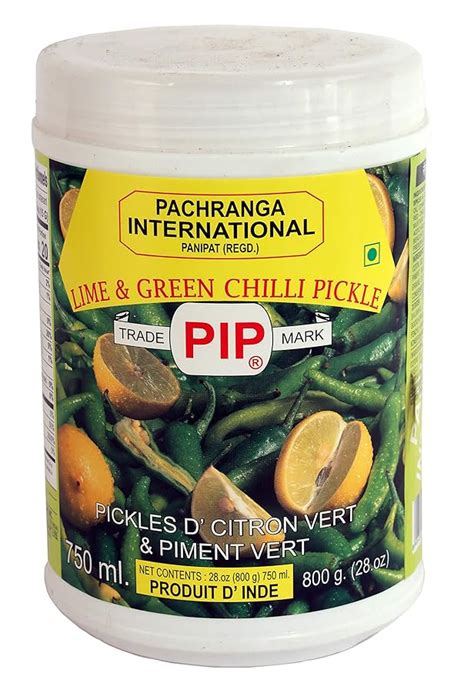 PACHRANGA International PIP Lime Green Chilli Pickle 800gm Amazon