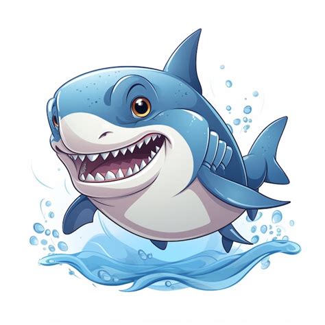 Premium Ai Image Cartoon Shark With Open Mouth And Big Teeth In The