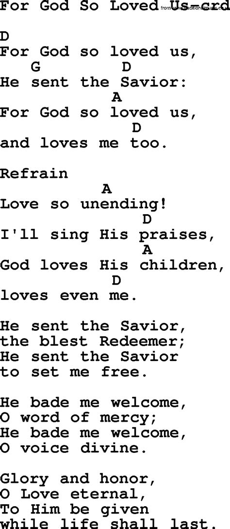 Top 500 Hymn For God So Loved Us Lyrics Chords And Pdf