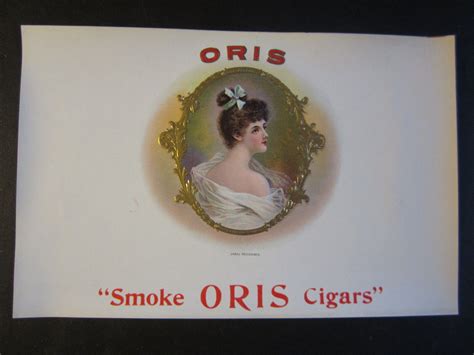 Original Old Antique Oris Cigar Box Inner Label Smoke Oris Cigars