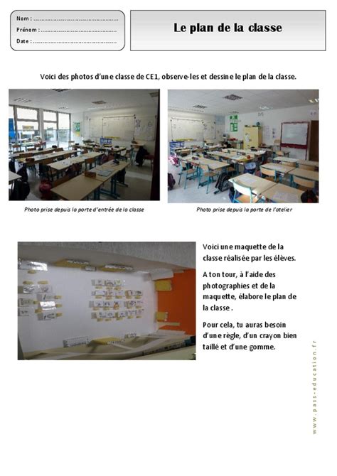 Plan De La Classe Repr Senter L Espace Ce Exercices Espace