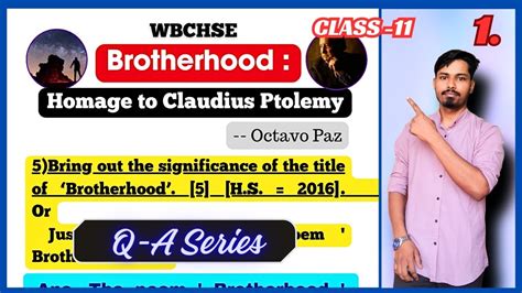 Brotherhood Long Question With Answer Brotherhood By Octavio Paz Q