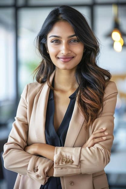 Photo Of Confident Indian Businesswoman Standing With Her Arms Crossed