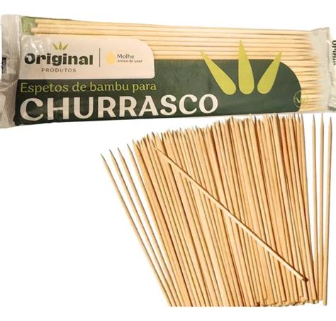 Espetos De Bambu Para Churrasco Original Palitos Cm