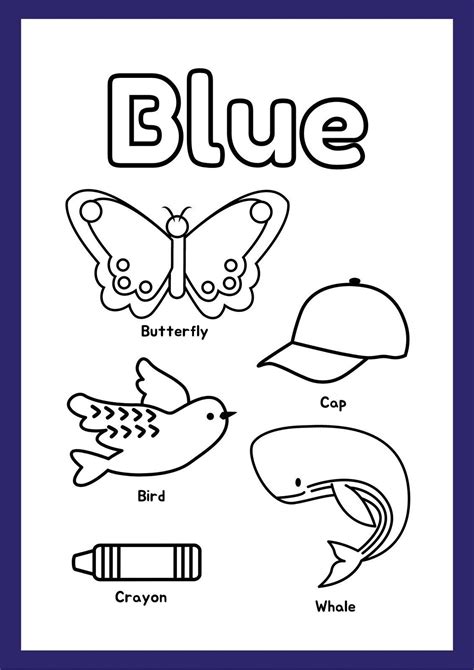 Multi Color Border Illustrative Colors Kindergarten Coloring Page