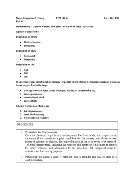 Tracheostomy Pdf Causes Of Death Medical Procedures